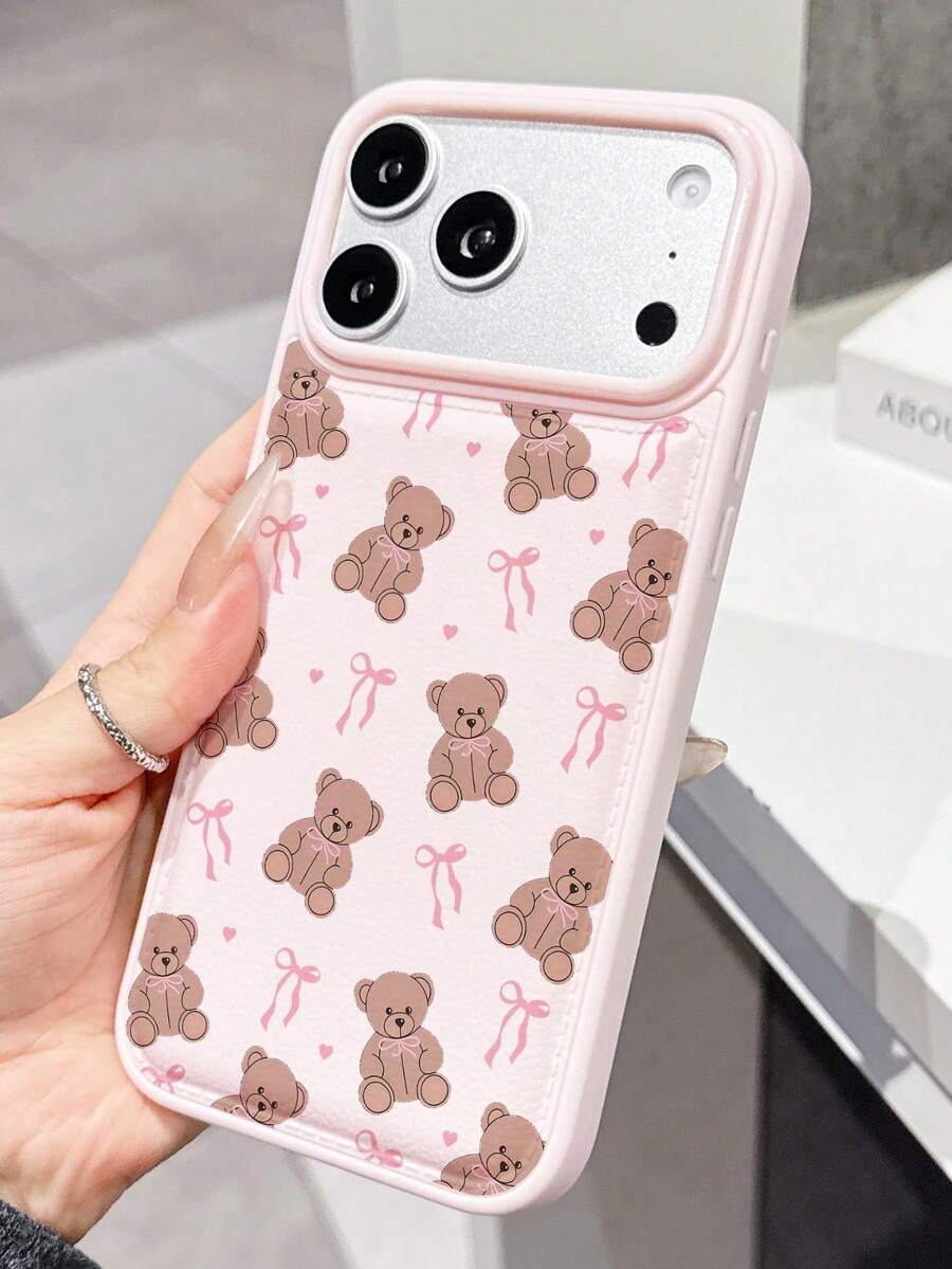 1 ốp lưng TPU họa tiết vải bố hình gấu bông thắt nơ cổ điển, phù hợp với Apple 17 16 15 14 13 12 11 Plus Pro Max Series, ốp bảo vệ kiểu INS cá nhân hóa, ốp điện thoại thời trang chống rơi vỡ tối giản, thiết kế thẩm mỹ cao, quà tặng sinh nhật/ngày lễ. - Nhiều màu - Xem 1