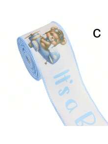 5 Yards Light Blue Satin Ribbon, Suitable For Baby Shower Decorations, Gift Wrapping, Making Bows, Boxes And Table Decor - Multicolor - View 11