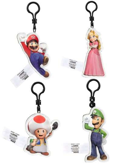 Jakks 任天堂 超级马里奥兄弟电影毛绒钥匙扣 8 厘米