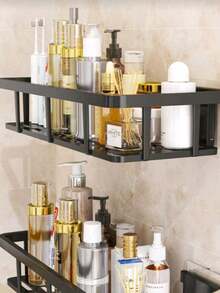 2 kệ đựng đồ dùng phòng tắm, giá để đồ trong phòng tắm, giá đựng đồ dùng nhà vệ sinh bằng thép không gỉ có giác hút, giá sắp xếp đồ dùng nhà vệ sinh, phụ kiện phòng tắm. - Nhiều màu - Xem 10