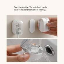 ZHGEE Toothbrush Holder, Dustproof With Cover, No Drilling Required, Electric Toothbrush Stand, Wall-Mounted Bathroom Toothbrush Storage Rack, Suitable For Bathroom Storage, Transparent - Multicolor - View 7
