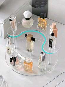 Transparent Acrylic Storage Rack. Multi-Layer Acrylic Perfume Rack, Makeup Organizer For Vanity, Bathroom Decor. Suitable For Storing And Organizing Bathroom And Vanity Items. Luxury Bathroom Decor And Accessories. - View 3