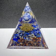 1颗天然红玉碎球，生命之树树脂能量金字塔，能量强大的水晶，用于脉轮平衡、灵性疗愈和冥想，招财纳福，馈赠佳品 - 彩色 - 查看 40