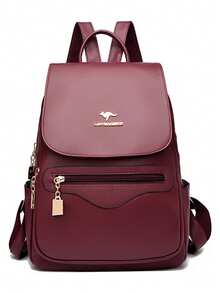 2026 NEW Women High Quality Leather Backpack Large Capacity School Shoulder Bags For Teen Girls Travel Backpack - Burgundy - View 3
