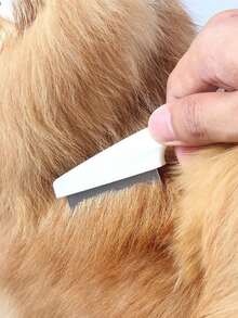1 chiếc lược chải lông và vết bẩn 2 trong 1 dành cho thú cưng - Lược chải bọ chét bằng thép không gỉ cho chó và mèo, giúp tỉa gọn gàng và nhẹ nhàng loại bỏ bụi bẩn và bọ chét, thích hợp cho chó và mèo. - Xem 2