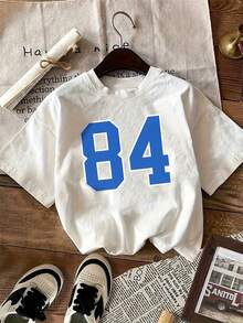 1 Pack Girls Casual Printed Crew Neck Short Sleeve T-Shirt Summer Student Youth Clothing - Trắng 2 - Xem 2