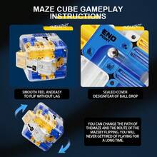 Challenging 3D Maze Cube, An Educational Brain-Training Toy For Adults, Suitable For Home Entertainment And Party Games, And An Ideal Gift For Birthdays And Christmas - màu xanh da trời - Xem 9
