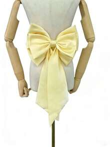 A Pink Satin Back Bow Cute Accessory Waist Decoration,Summer,Beach,Wedding - Multicolor - View 9