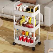 1pc 2/3/4/5-Tier Rolling Storage Cart , Plastic Material, Multipurpose For Office, Kitchen, Bathroom And Bedroom Organization Outdoor Decor - Car Storage Rack/Black - View 1