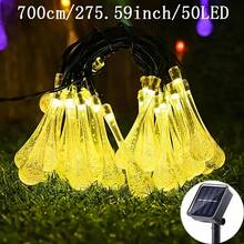 11.98m, 6.98m And 5.0m Solar Powered String Lights With 8 Flashing Modes And 100, 50 Or 20 LED Bulbs. Made Of Modern Style Plastic With Switch Control, Suitable For Garden, Christmas, Wedding, Birthday And Holiday Decoration. IP65 Waterproof. - Solar Water Droplets - View 10