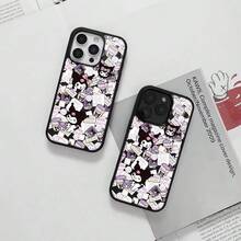 SANRIO 1pc New Acrylic Tri-Layer Shockproof Licensed Creative Pattern Phone Case, Thick Protective Cover Compatible With Apple 17 Pro Max/Air, 16, 11/12/13/14 Plus, XR, 7/8 Plus, 15 Pro Max - Black - View 4