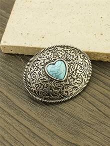 1 Stück Vintage Metall Western Stil antik silberne geometrische ovale Haarspange, Haarschmuck Geschenke für Frauen, Valentinstag Muttertags Geschenke für Mutter, Ehefrau, Freundin, Haarklammern, Sommer, Feiertage, Reisen, Kopfschmuck für Outdoor-Aktivitäten, Urlaub, Reisen, Outfit-Accessoires und als Geschenk - Antiksilber - Übersicht 3
