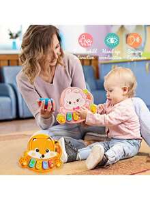 Cute Animal Shaped Baby Piano Toy, Electronic Keyboard With Colorful Keys And Animal Patterns - Interactive Music Learning Toy For Infants 6 Months+, Promotes Motor Skills And Cognitive Development, Fun And Design - Multicolor - View 6