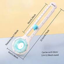 1pc 360 Degree Handmade Round Ruler Cutter, Stationery Paper Knife, Rotary Round Paper Cutter, Multi-Functional Scrapbooking Tool, Suitable For Paper, Labels, Photos, Cards, Scrapbooking, Children's Card Making, Art Crafts And DIY, Can Cut Round Paper Diameter From 3.14 To 12.59 Inches, Precise, Adjustable, Easy To Use - Blue - View 3