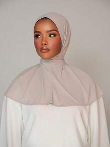 1顶时尚休闲优雅速戴头巾帽，经典简约时尚，采用柔软亲肤透气的针织面料，长帽檐两用头巾帽，适合日常生活、节日、聚会、祈祷等场合。 - 彩色 - 查看 5