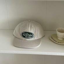 A Soft-Top Flat Bill Hat With Letter Embroidery, A Flat-Brimmed Baseball Cap For Women, Vintage And Versatile, Face-Slimming, Sun-Shading Baseball Cap, Short Flat Brim, Street-Style Personalized Skateboard Cap, Color-Block Hip-Hop Hat - Flat Brim Baseball Cap With Letters - View 1