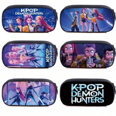 Hasbro Bộ 6 hộp đựng bút hình nhóm nhạc nữ K-Pop phù thủy, hộp đựng văn phòng phẩm nhiều tầng dung tích lớn.