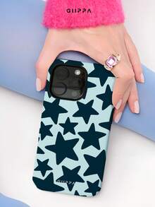 GIIPPA 1个红色星形图案手机壳，兼容 17 Pro Max、16 Pro Max、15 Pro Max、14 Pro Max，韩版时尚趣味手机壳，也适用于11/12/13/14/15/16 Pro Max Plus，优雅设计男女皆宜，是圣诞节、情人节、复活节、婚礼季和生日送给女友的理想礼物。 - 暗青色 - 查看 5