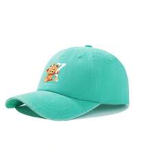 1顶女士棒球帽，可爱泰迪熊皇冠印花，饰有“BORN TO BE KING”字样，后部可调节搭扣，轻便舒适，是夏季海滩装扮的完美之选。 - KXiongYinhuaBCap - 查看 2