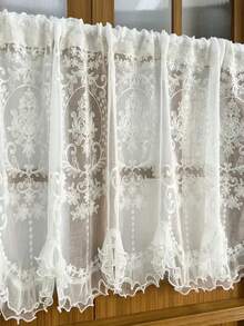 1pc New Chinese Embroidered Sheer Curtain With Pearl Trim, European Style Design For Villa, Balcony, Living Room, Bedroom Decor - 1PC - View 8