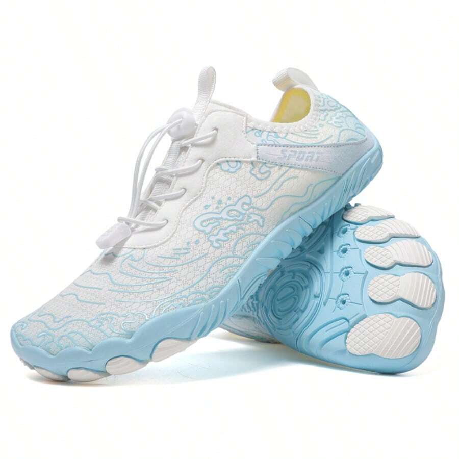 Ombre Ripple Amphibious Water Shoes, Breathable Mesh Quick-Drying, Anti-Slip Durable Outsole, Unisex Outdoor Wading, Rafting, Hiking Shoes - White Moonlight - View 1
