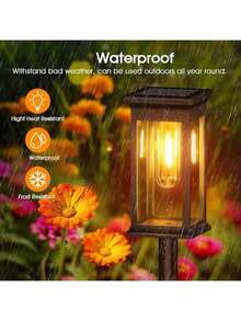 [Large] 2/4/Outdoor Solar Rectangular Hollow Lawn Light, ABS Resin Garden Street Lamp Decoration, Night Waterproof Hollow Solar Ground Spike Light (500mAh), Landscape Projection Pattern Light, Lighting Decoration, Perfect For Road Lawns, Garden Courtyards, Driveway Path Lights - Warm Light - 多色 - 查看 3