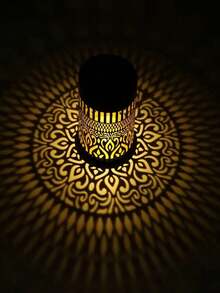 1/2PCS Solar Mandala Wall Lighting, Waterproof Outdoor Projection Night Light Auto On/Off, Aesthetic Lamp With LED Bulbs For Garden Fence Patio Wall Yard Pathway, Boho Garden Lights Gift Home And Outdoor Wall Art Decor - 多色 - 查看 7