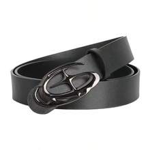 Cintura con fibbia a stella di moda personalizzata, adatta per uomo e donna, stile casual da strada, per uso quotidiano, per lavoro, compatibile con jeans, pantaloni, adatta per vacanze, feste e altre occasioni - Fibbia nera nera - Visualizzare 2