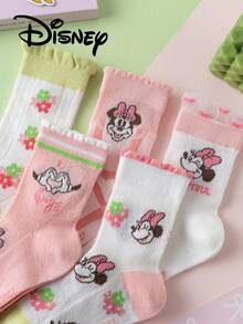 Disney 10/5 Pairs Kids Lace Mesh Socks, Princess Elsa Mid-Calf Socks, Cute Summer Breathable Cartoon Socks For Girls Boys Students - Multicolor - View 14