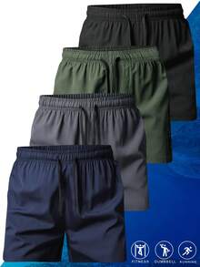 Quần short thể thao nam, quần short tập luyện thể dục mùa hè dành cho nam, quần short rộng rãi thời trang với túi và dây rút ở eo, thích hợp cho các hoạt động hàng ngày, tập gym, chạy bộ, đi biển, leo núi ngoài trời vào mùa hè. - Xanh đậm - Xem 2