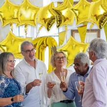 1 Set Navy Blue Confetti Latex Balloons With Gold Laser Ribbon, Suitable For Baby Shower, Birthday Party, Graduation, Bachelorette Party, Anniversary, Wedding, Christmas And Other Occasions - Multicolor - View 6