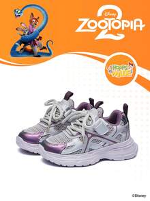 Disney Sản phẩm hợp tác X Zootopia 2 | 1 đôi giày thể thao trẻ em, phù hợp cho cả đi hàng ngày và ngoài trời, thoải mái, chống trơn trượt, thoáng khí (Giày thể thao trẻ em, giày trẻ em, giày bé gái) - Màu tím - Xem 1