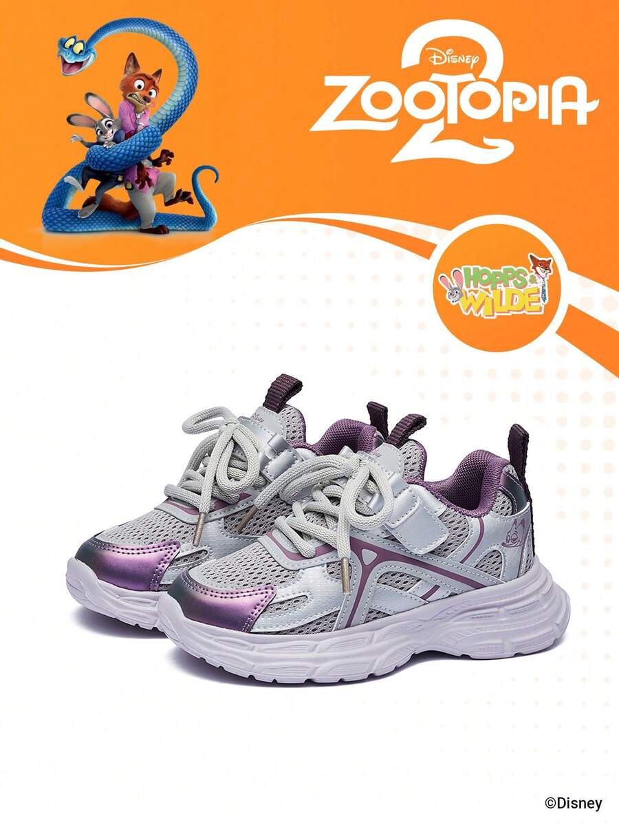 Disney Sản phẩm hợp tác X Zootopia 2 | 1 đôi giày thể thao trẻ em, phù hợp cho cả đi hàng ngày và ngoài trời, thoải mái, chống trơn trượt, thoáng khí (Giày thể thao trẻ em, giày trẻ em, giày bé gái) - Màu tím - Xem 1