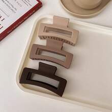 4个简约哑光方形发夹，优雅鲨鱼爪发饰 - 彩色 - 查看 3