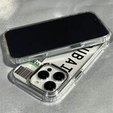 1 pieza Funda suave y resistente a golpes de TPU transparente con marco de metal con estampado de boleto de avión, de alta calidad, adecuada para modelos Apple 17/17Pro/17Promax/16/16Plus/16Pro/16ProMax/15/15Plus/15ProMax/14/14Plus/14Pro/14ProMax, 13/13Pro/13ProMax, 12/12Pro/12ProMax, 11/11Pro Max - Multicolor - Ver 5