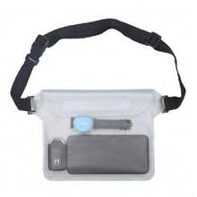 Large Waterproof Phone Pouch For Drifting, Cross-Body Waterproof Waist Bag, PVC Sealed Phone Case For Swimming And Water Play, Transparent - White - View 2