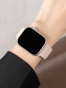 1条硅胶运动表带，兼容38/40/41/42/44/45/46/49mm Ultra/SE/11/10/9/8/7/6/5/4/3/2/1，男女通用 - 粉砂色 - 查看 3