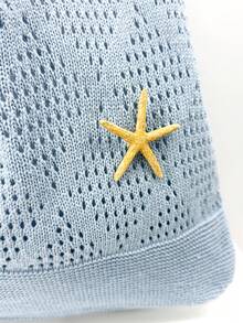 ENBEI 2026 时尚春夏女士复古度假风沙滩包，热带海滨度假编织镂空米色女士手提包，可折叠镂空大容量旅行度假包，旅行必备，适合约会、郊游、购物、度假、观光，是母亲节、情人节或教师节的完美礼物之选。 - 彩色 - 查看 8