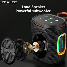 ZEALOT S122派对音箱，IPX5级防水淋浴音箱，6000mAh电池，Hi-Fi音质，适合泳池派对/海滩，万圣节礼物 - 查看 3