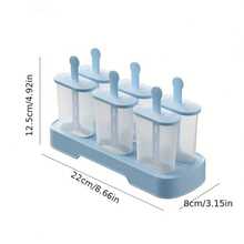 1个6格冰棍模具，自制DIY冰淇淋冰棒模具，冰块托盘，冰块制作器 - 彩色 - 查看 5