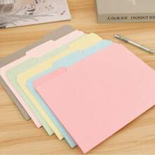18pcs A4 Size File Folders With 3 Divider Tabs, Beige Paper File Organizer, Single Page Classification Folders For Office & Study, Durable Paper File Storage Folder With Clear Labels, Lightweight & Portable Office Desk File Organizer - Multicolor - View 14