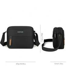 Bolso de hombro minimalista para hombres, bolso de hombro de moda, gran capacidad, maletín de negocios - Azul - Ver 6