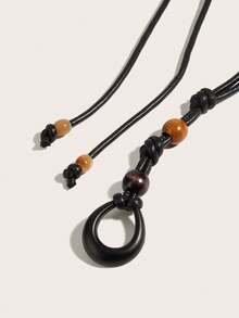 1pc Women's Black Bohemian Rope, Suitable For Beach Vacation - Black - View 5
