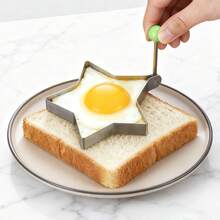 心形/星形/鸡蛋煎饼圈，不锈钢可折叠模具 - 可放入洗碗机清洗，儿童烹饪小工具 - 彩色 - 查看 9