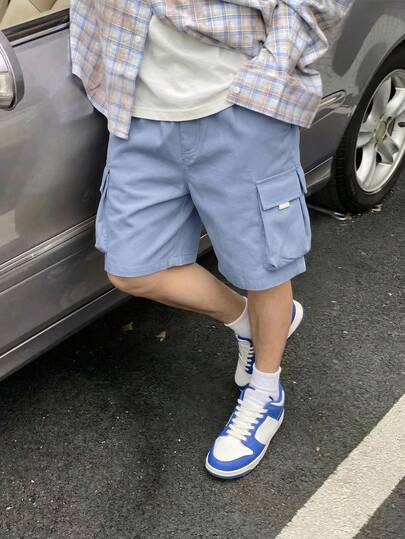 1pc Multifunctional Pockets Outdoor Casual Versatile Comfortable Cargo Shorts For Teen Boys