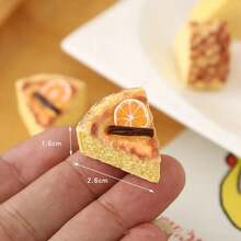 1:12 Creative Simulated Orange Cheesecake Keychain DIY Craft Material, Dollhouse Miniature Accessory, Resin Decor & Home Prop - Multicolor - View 11