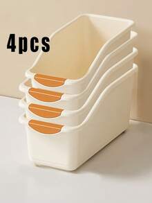 4pcs/2pcs/1pc Plastic Multi-Purpose Storage Box, Curved Wheel Design, Suitable For Household Cleaning Supplies, Home Essentials, Storage Boxes, Baskets, Home Organization Containers - Multicolor - View 13