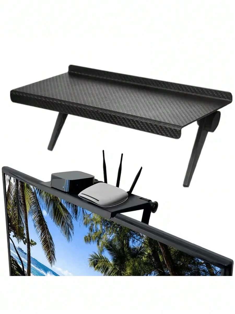 Foldable Computer Monitor Stand, Adjustable TV Top Shelf, 5kg Load Capacity