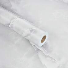 哑光灰色大理石纹壁纸，自粘式，防水大理石纹乙烯基壁纸，耐热，可移除灰色花岗岩纹理贴纸，适用于厨房、浴室、桌面、墙面装饰 - 灰色大理石 - 查看 12