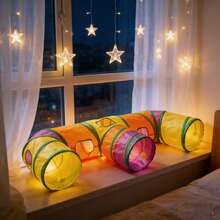 全新设计的E型猫隧道，猫咪自娱自乐通道，四季皆宜，可拆卸可水洗。另有可卷起的龙形组合玩具钻地帐篷。 - 彩色 - 查看 5